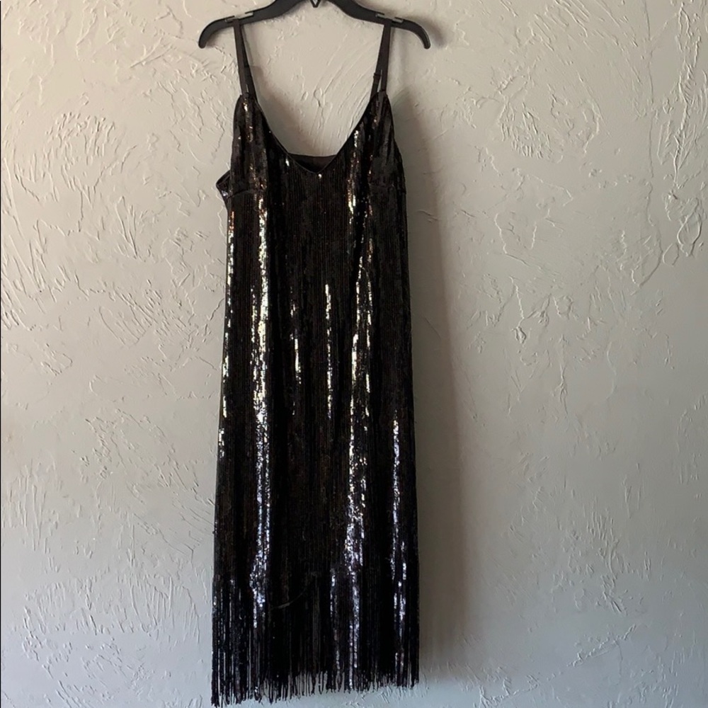 Fringe sequin cocktail dress